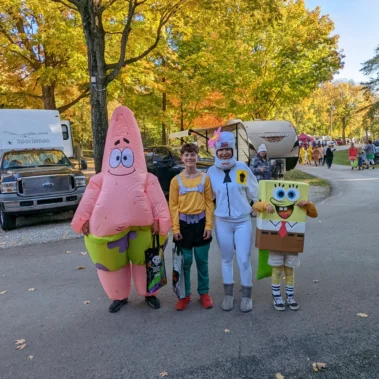 kids dressed for halloween