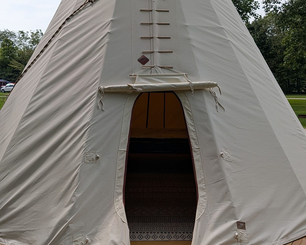Entrance to the Tipi at Crystal Rock Campground